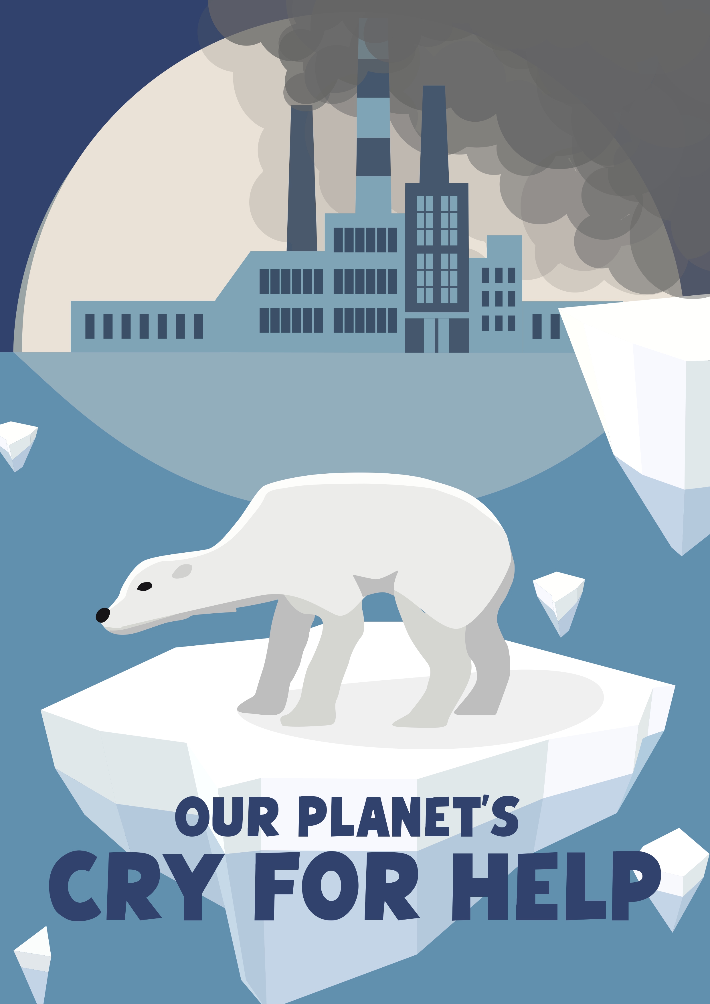 Affiche de sensibilisation fonte des glaces